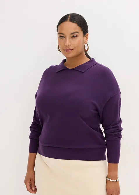 Pull en fine maille de viscose mélangée, bonprix