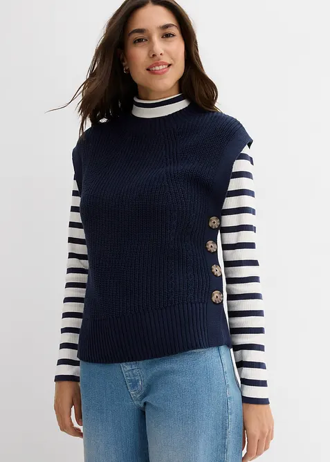 Pull sans manches en maille, bonprix