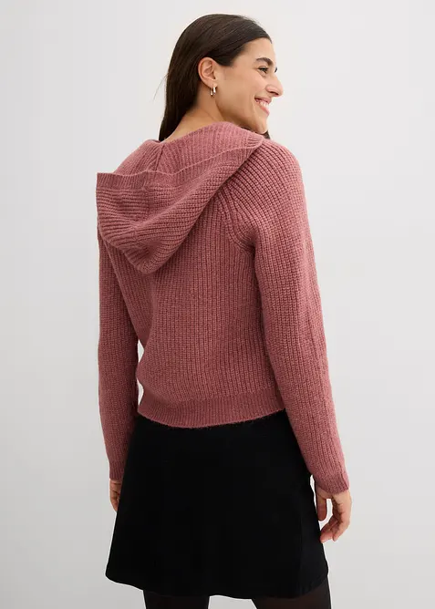 Gilet en maille à capuche, bonprix