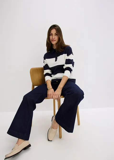 Oversize-Pullover mit Polokragen, bonprix