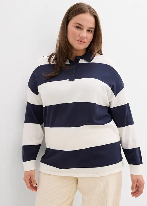 Oversize-Pullover mit Polokragen, bonprix