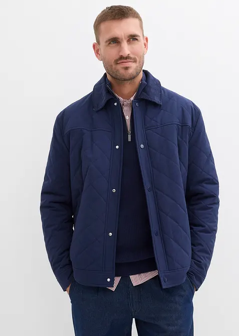 Veste matelassée avec col en velours côtelé, bonprix