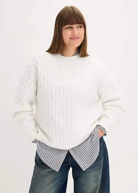 Pull à motif torsadé, bonprix