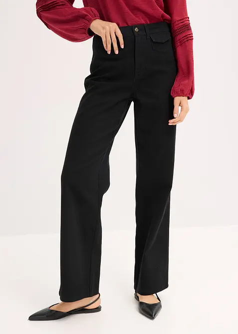 Highwaist-Twillhose aus reiner Baumwolle, bonprix