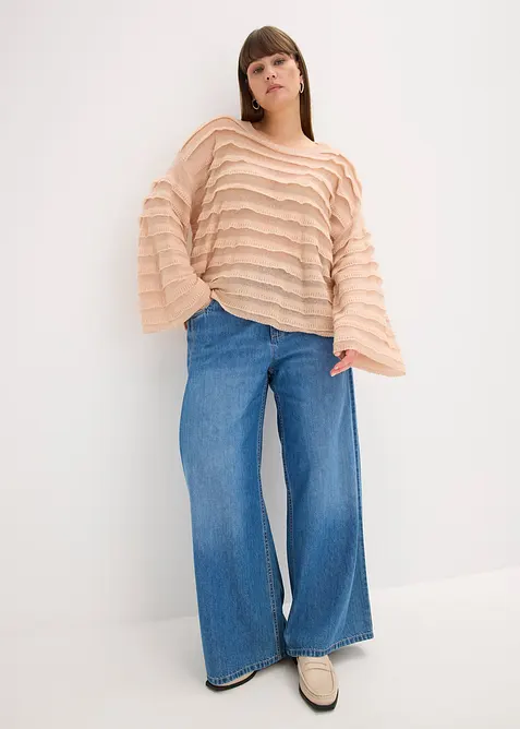 Oversize-Pullover, semi-transparent, bonprix