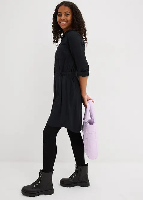 Hemdblusenkleid aus flie&szlig;ender Viskose, bonprix