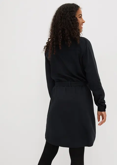 Hemdblusenkleid aus flie&szlig;ender Viskose, bonprix