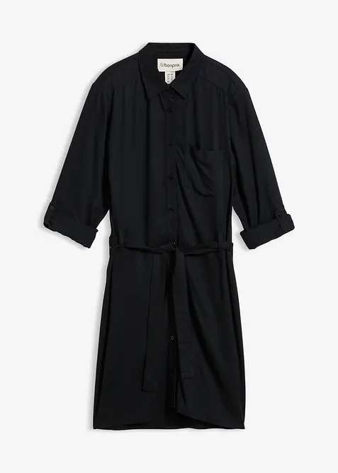 Hemdblusenkleid aus flie&szlig;ender Viskose, bonprix