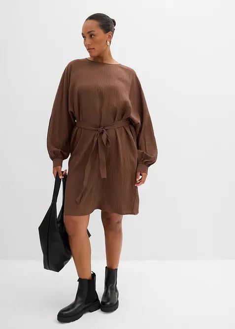 Minikleid mit Struktur aus Viskose-Mix, bonprix