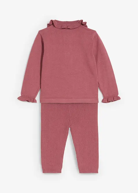 Pull en maille à col volanté et legging (ens. 2 pces), bonprix