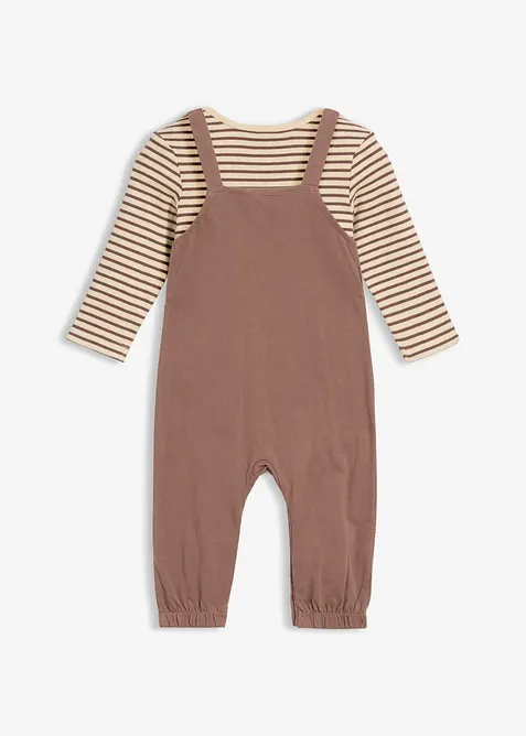 Salopette côtelée avec body 100% coton (ens. 2 pces), bonprix