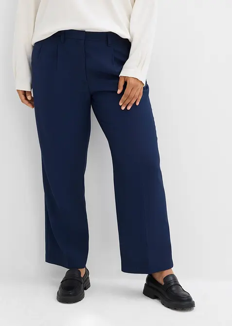 Pantalon large en coton extensible, longueur 7/8, bonprix