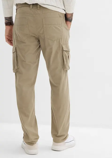 Pantalon droit cargo 100% coton, Regular, bonprix