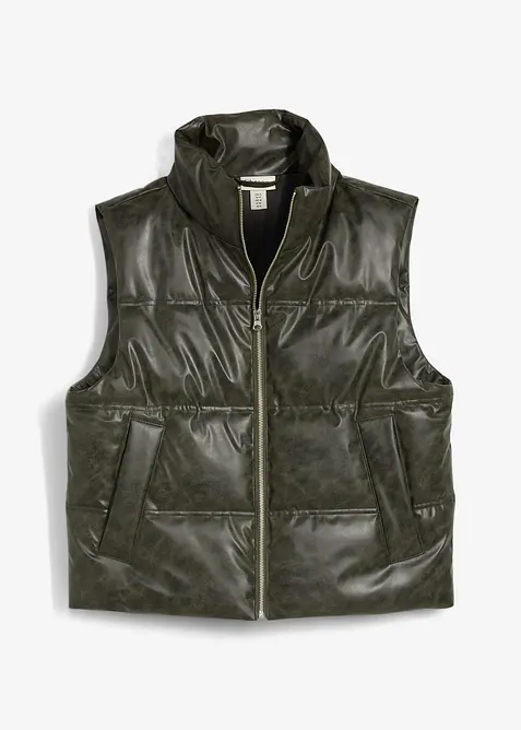 Gilet sans manches enduit et matelassé, bonprix