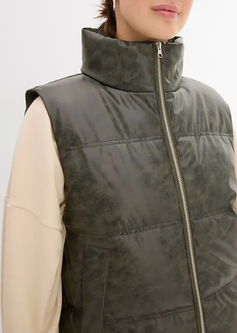 Steppweste aus Lederimitat, bonprix