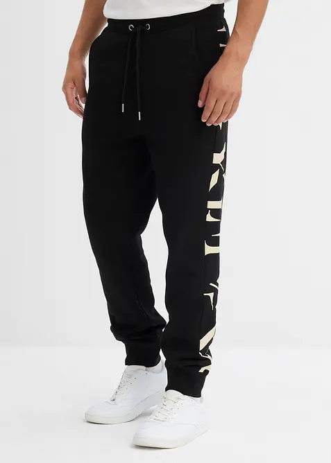 Pantalon de jogging avec empiècement, 100% coton, bonprix