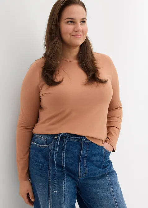 Langarmshirt mit reiner Bio-Baumwolle (2er Pack), bonprix