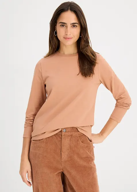 Langarmshirt mit reiner Bio-Baumwolle (2er Pack), bonprix