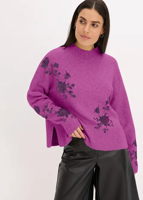 Pull brodé de sequins, bonprix