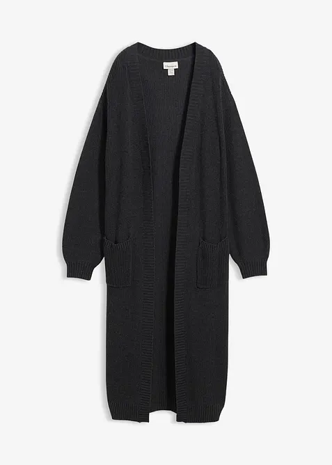 Gilet long en maille à épaules descendues, bonprix