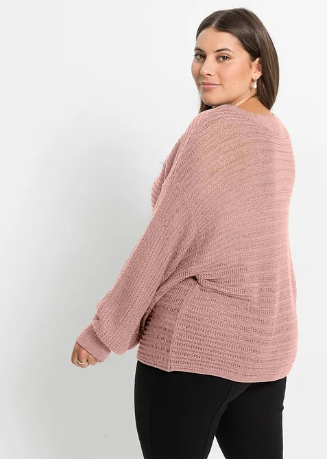 Pull en maille ajourée oversize, bonprix
