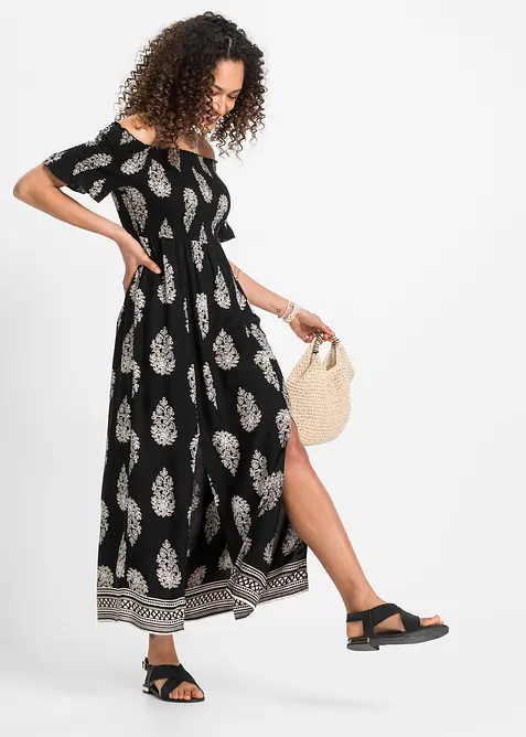 Carmen-Kleid aus fließender Viskose, bonprix