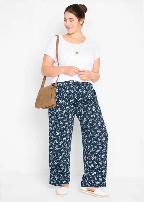 Pantalon palazzo en viscose extensible, bonprix