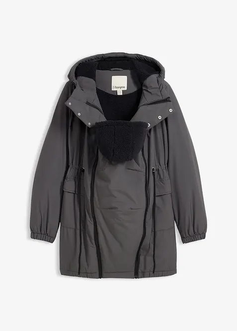 Parka de grossesse et de portage doublée sherpa, bonprix