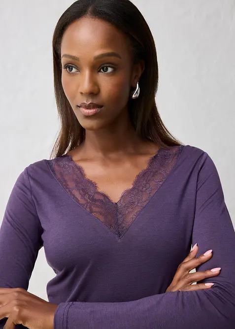 T-shirt en laine mélangée, bonprix