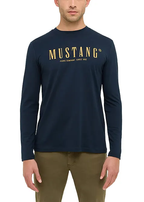 T-shirt manches longues Asheville de Mustang, 100% coton, Mustang Jeans