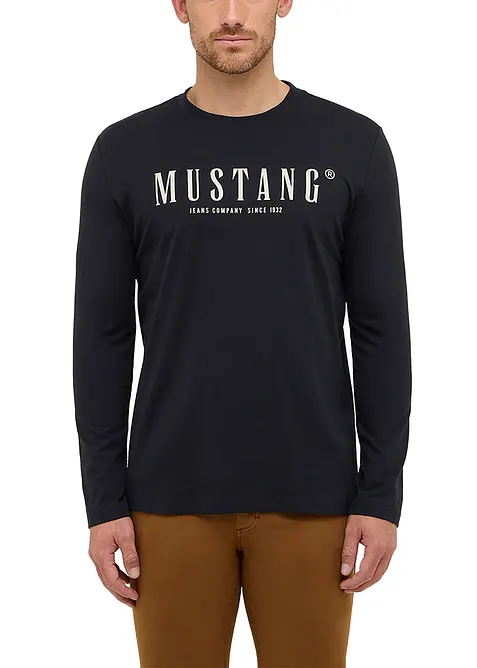 T-shirt manches longues Asheville de Mustang, 100% coton, Mustang Jeans