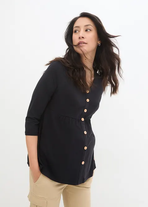 2-in-1 Umstandsshirt und Stillshirt aus Bio-Baumwolle, bonprix