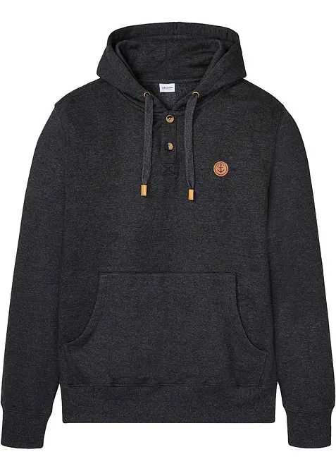 Hoodie mit Lederimitat-Details, bonprix