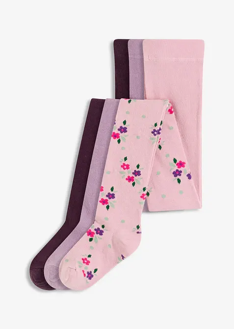 Lot de 3 collants enfant, bonprix