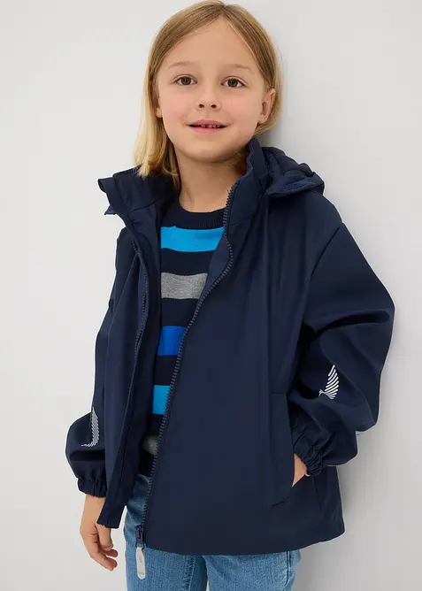 Thermo Regenjacke mit abnehmbarer Kapuze und reflektierende Details, bonprix