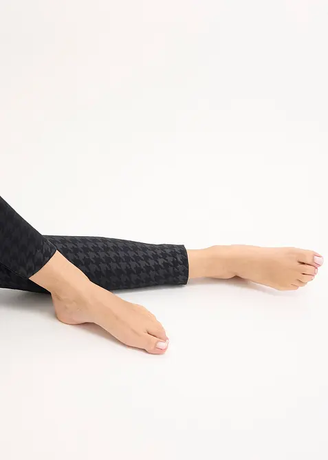 Thermo-Strumpfleggings mit weicher Innenseite und Hahnentrittmuster, bonprix