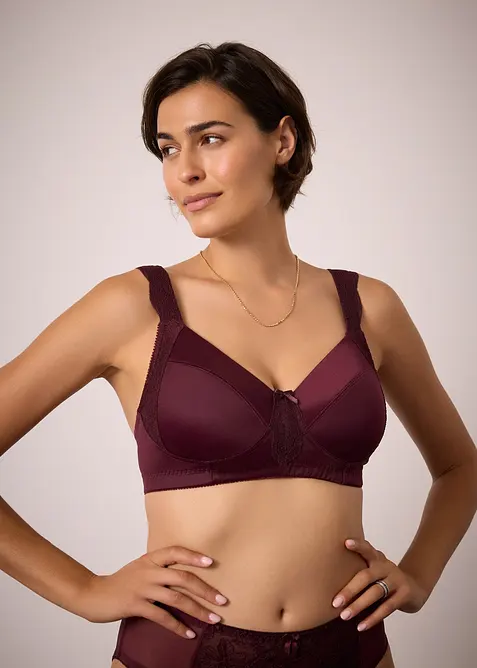 Soutien-gorge grand maintien sans armatures, bretelles rembourr&eacute;es, bonprix