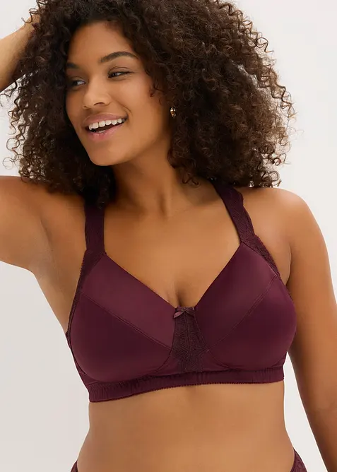 Soutien-gorge grand maintien sans armatures, bretelles rembourr&eacute;es, bonprix