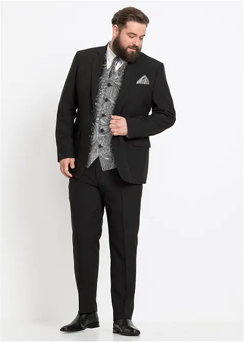 Costume 5 pièces avec gilet et cravate, Regular, bonprix