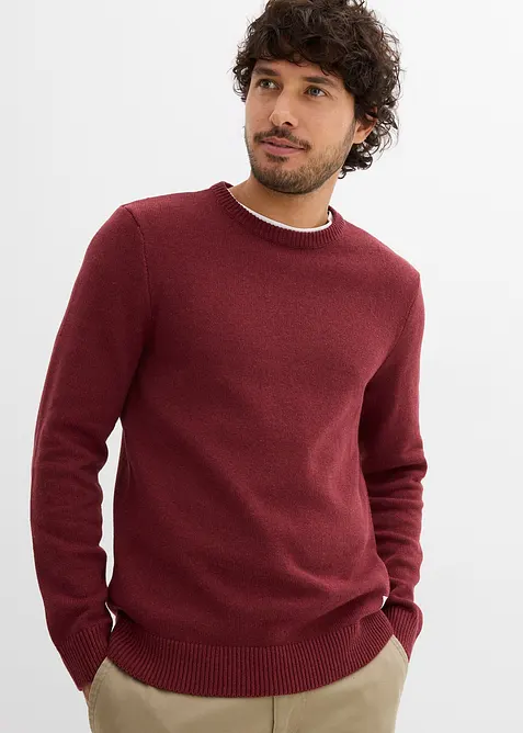Pull en fine maille, coton recyclé majoritaire, bonprix