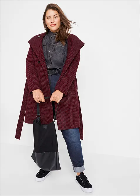 Manteau court en laine m&eacute;lang&eacute;e, bonprix