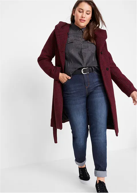 Manteau court en laine m&eacute;lang&eacute;e, bonprix