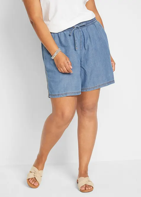 Leichte Denim Shorts mit Leinen, bonprix