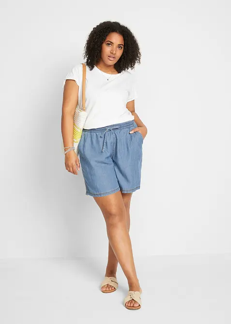 Leichte Denim Shorts mit Leinen, bonprix