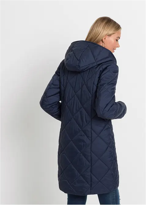 Manteau matelassé bicolore à capuche, bonprix
