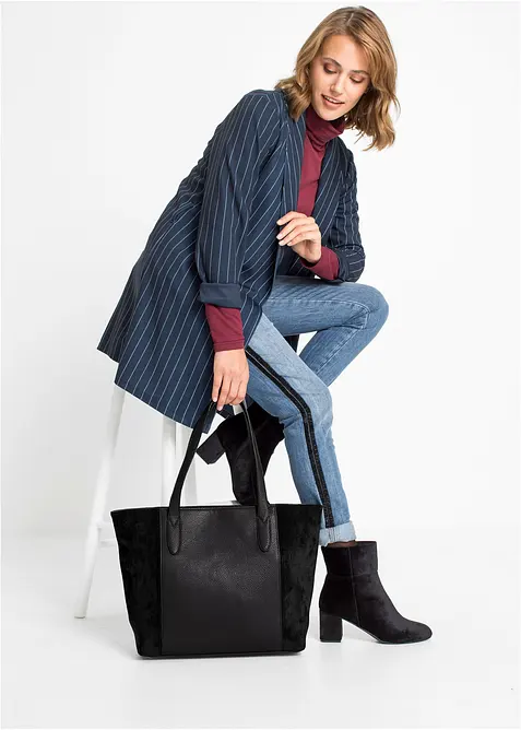 Grand cabas en mélange de matières, bonprix