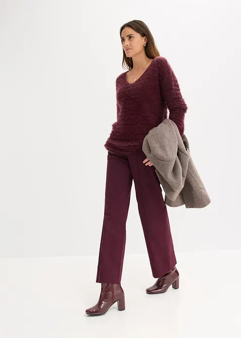 Flauschiger Long-Pullover, bonprix