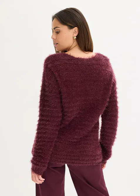 Flauschiger Long-Pullover, bonprix