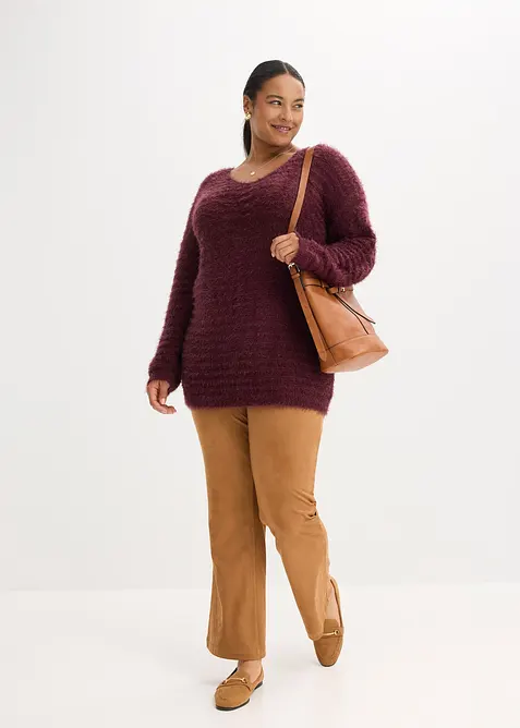 Flauschiger Long-Pullover, bonprix