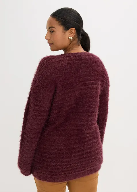 Flauschiger Long-Pullover, bonprix